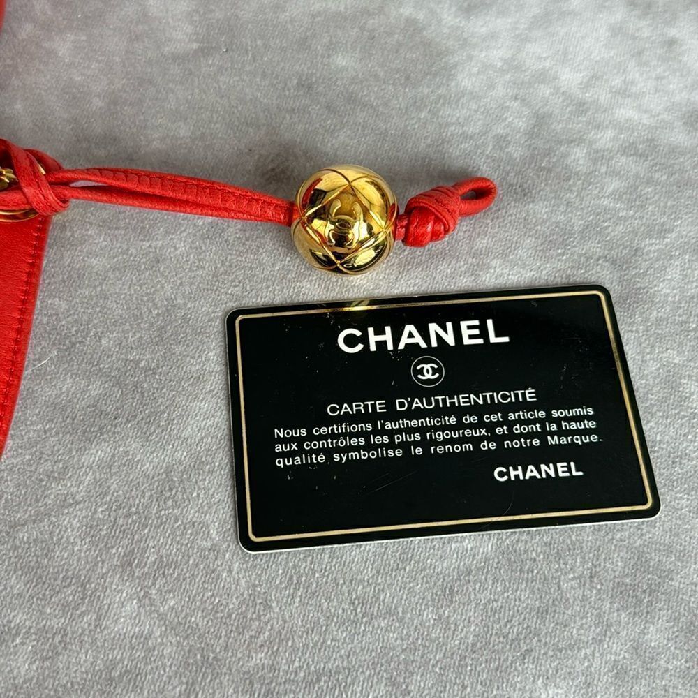 Chanel Red Satin Quilted Chain Shopper Tote Bag - Picture 10 of 16